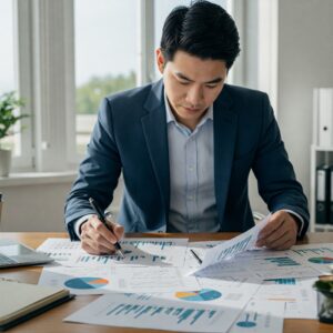 investir com pouco dinheiro, imagem mostra uma pessoa analisando gráfico financeiros