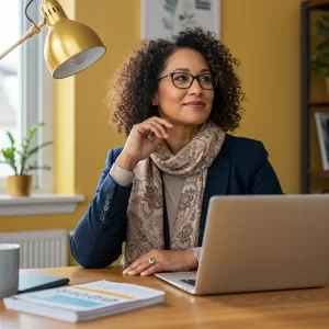 mulher pensando em como abrir um negócio online