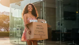 Como Negociar Dívidas e Limpar Seu Nome moça com caixa nas mãos sorrindo