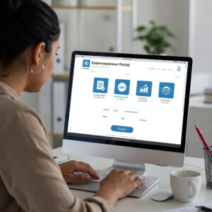 empreendedor acessando o portal do SEBRAE