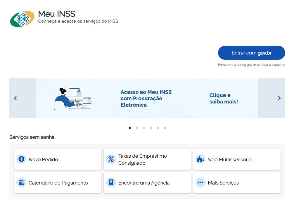tela do site MEU INSS pericia inss telemedicina
